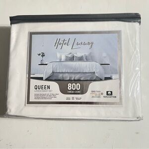 Hotel Luxury White Queen 4 Piece Sheet Set